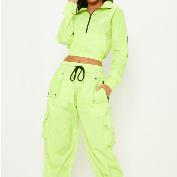PrettyLittleThing Pants - Pretty little thing lime shell neon tracksuit set